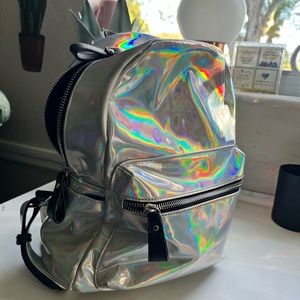 Silver holographic Backpack for party festivals kids